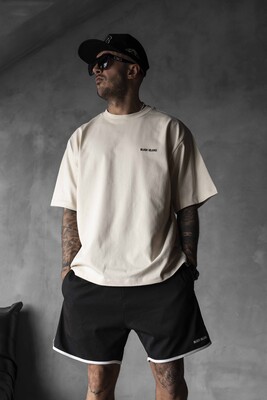 Black Island Printed T-shirts Beige1878 - Thumbnail (3)
