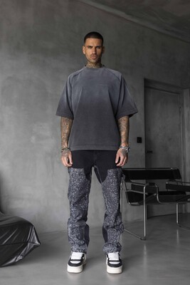 Black Island - BLACK ISLAND PRINTED WASHED T-SHIRT ANTRA 1849