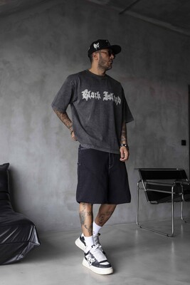 BLACK ISLAND PRINTED WASHED T-SHIRT ANTRA 1852 - Thumbnail (2)