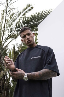 BLACK ISLAND PRINTED WASHED T-SHIRT BLACK 1849 - Thumbnail (3)