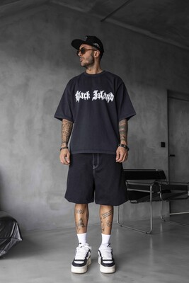 Black Island - BLACK ISLAND PRINTED WASHED T-SHIRT BLACK 1852