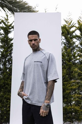 BLACK ISLAND PRINTED WASHED T-SHIRT GRAY 1849 - Thumbnail (2)