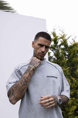 BLACK ISLAND PRINTED WASHED T-SHIRT GRAY 1849 - Thumbnail (3)