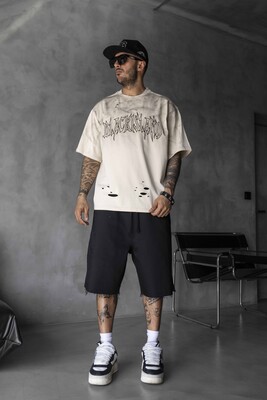 Black Island - Black Island Printed Washed T-shirts Beige 1875