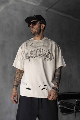 Black Island - Black Island Printed Washed T-shirts Beige 1875 (1)