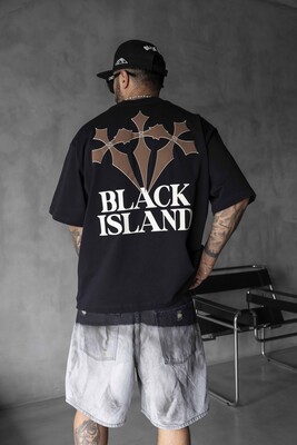 Black Island - Black Island Printed Washed T-shirts Black 1868 (1)