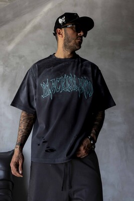 Black Island - Black Island Printed Washed T-shirts Black 1875 (1)