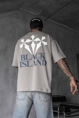 Black Island - Black Island Printed Washed T-shirts Gray 1868 (1)