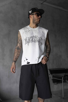 Black Island - Black Island Printed White Singlet 1888 (1)