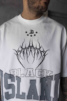 Black Island Printed White T-shirt 1890 - Thumbnail (3)