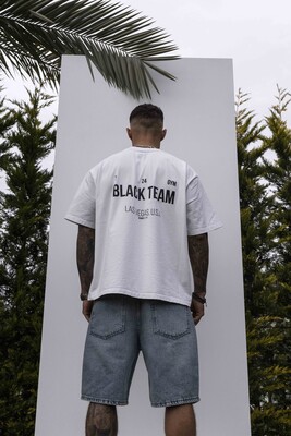 BLACK ISLAND TEAM PRINTED WASHED T-SHIRT WHITE 1851 - Thumbnail (3)