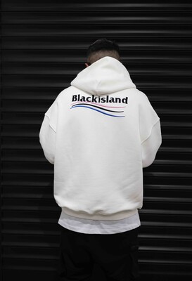 Black Island Zip Hoodie White 1524 - Thumbnail