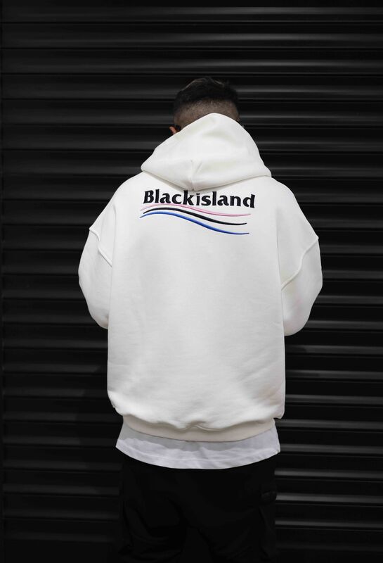 Black Island Zip Hoodie White 1524