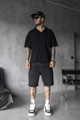 Black Island - BLACK POLO COLLAR KNITWEAR 2632