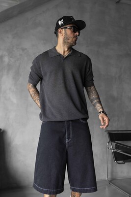 Black Island - BLACK POLO COLLAR KNITWEAR KRN1003 (1)
