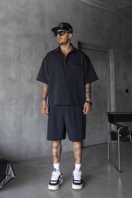 Black Island - Black Striped Shirt 17246