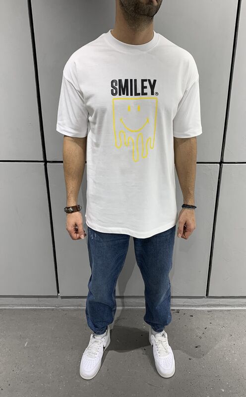 Black Island - Smiley Printed T-shirt White 1539 (1)