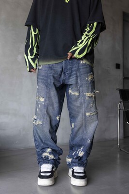 Black Island - Blue Baggy Jeans 17278