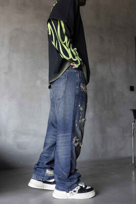 Blue Baggy Jeans 17278 - Thumbnail (2)