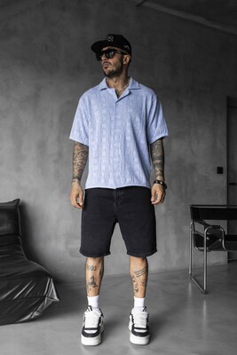 Black Island - BLUE POLO COLLAR KNITWEAR 2632