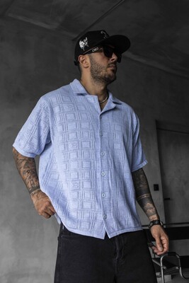 BLUE POLO COLLAR KNITWEAR 2632 - Thumbnail (2)