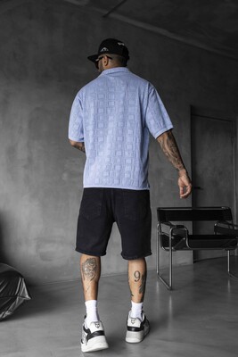 BLUE POLO COLLAR KNITWEAR 2632 - Thumbnail (3)