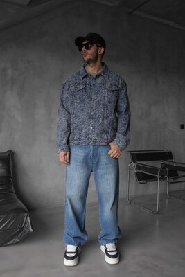 Black Island - BLUE TEXTURED DENIM JACKET 16939