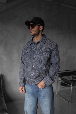 Black Island - BLUE TEXTURED DENIM JACKET 16939 (1)