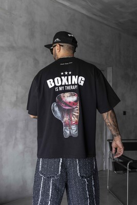 Black Island - Boxing Printed Black T-shirt 1895 (1)