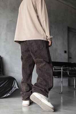 Brown Baggie Denim Jeans 17008 - Thumbnail (2)