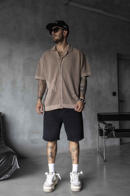 Black Island - BROWN POLO COLLAR KNITWEAR 2629