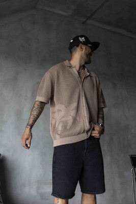 BROWN POLO COLLAR KNITWEAR 2629 - Thumbnail (2)