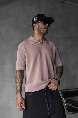 BROWN POLO COLLAR KNITWEAR KRN1003 - Thumbnail (2)