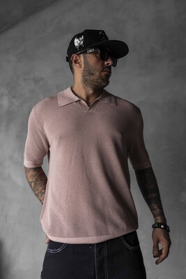 BROWN POLO COLLAR KNITWEAR KRN1003 - Thumbnail (3)
