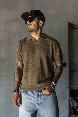 Black Island - BROWN POLO COLLAR KNITWEAR KRN1005 (1)