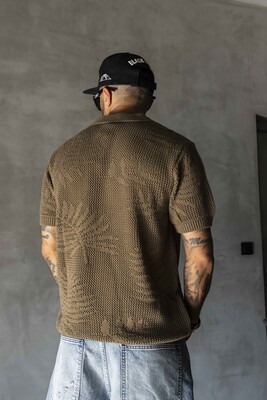BROWN POLO COLLAR KNITWEAR KRN1005 - Thumbnail (3)