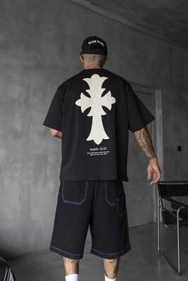 Black Island - Cross Printed Black T-shirt 1889 (1)