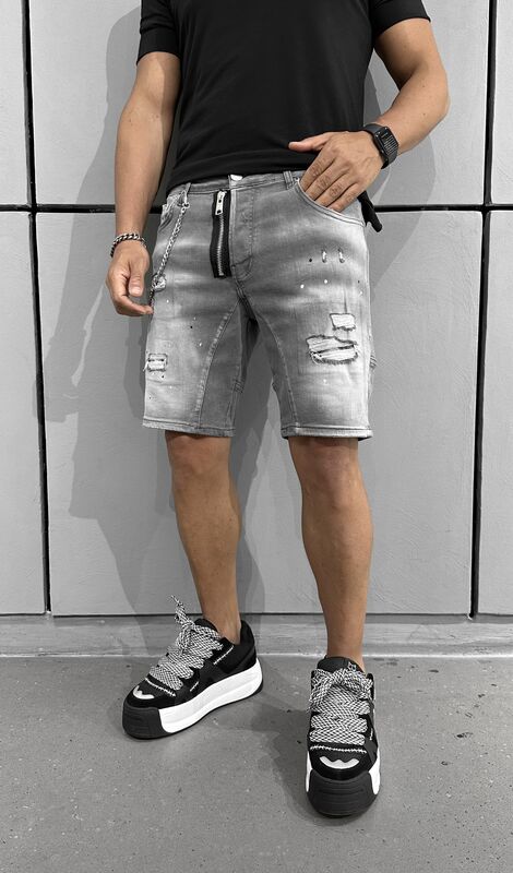 Black Island - Denim Short Grey 16282 (1)