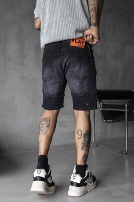 DENIM SHORT BLACK 16302 - Thumbnail (3)