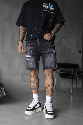 DENIM SHORT BLACK 16310 - Thumbnail (2)