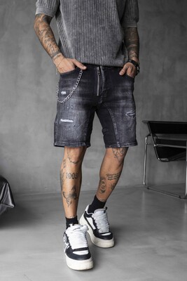 DENIM SHORT BLACK 16322 - Thumbnail (3)