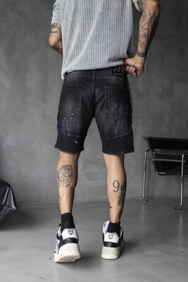 DENIM SHORT BLACK 16323 - Thumbnail (2)