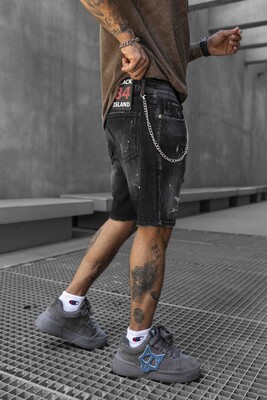 DENIM SHORT BLACK 16791 - Thumbnail (2)