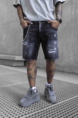 DENIM SHORT BLACK 16789 - Thumbnail (3)