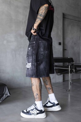 Denim Short Black 17265 - Thumbnail (4)