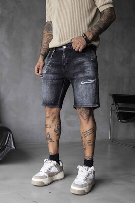 Black Island - DENIM SHORT BLACK 16317 (1)