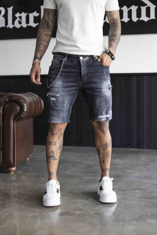 Black Island - DENIM SHORT GREY 16428