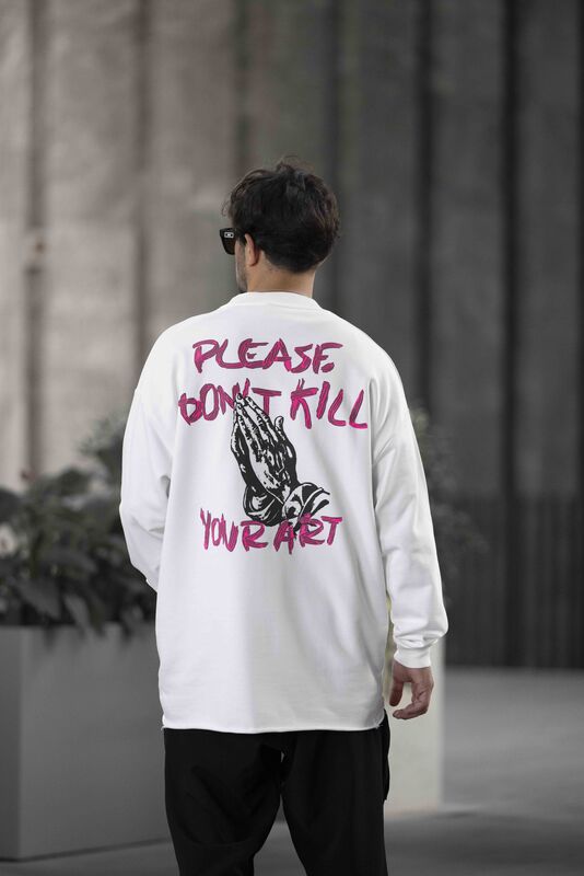 Don't Kill Your Art White Sweatshirt 1659 (3)