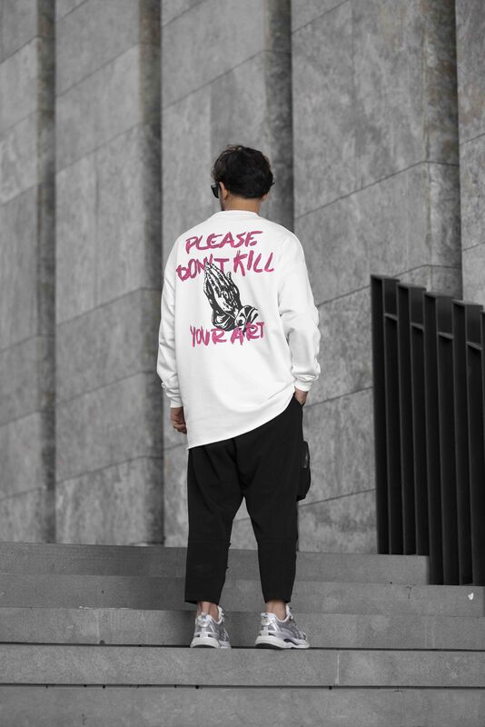 Don't Kill Your Art White Sweatshirt 1659 (5)