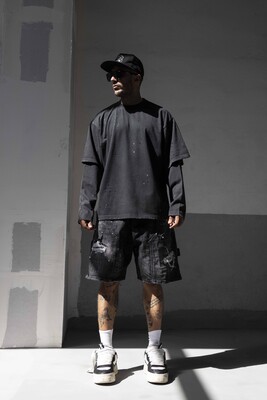 Black Island - Double Layers Black Sweatshirt 1915